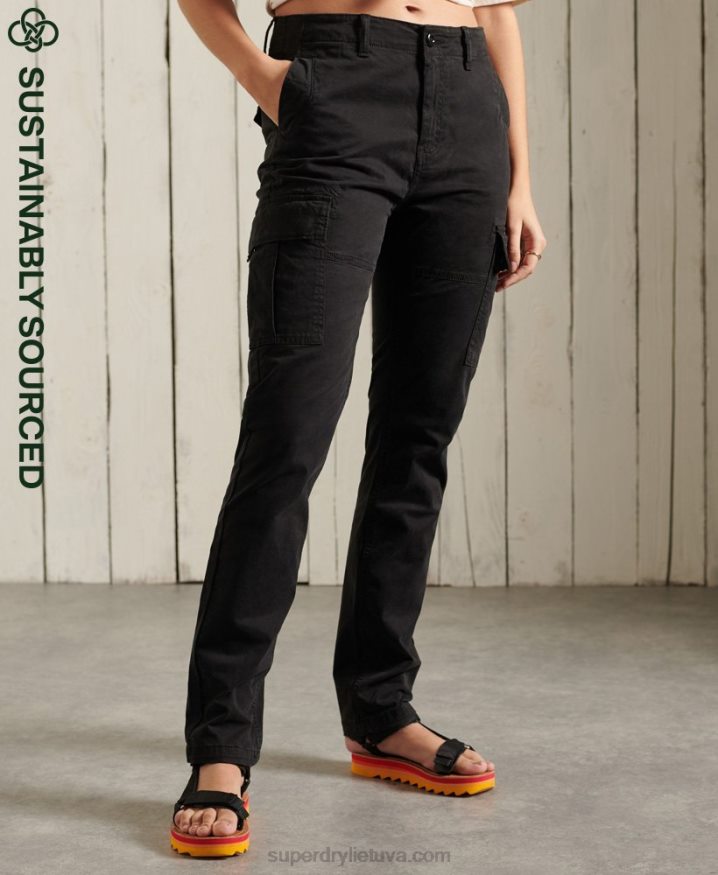 Superdry Slim Cargo Pants Black Women