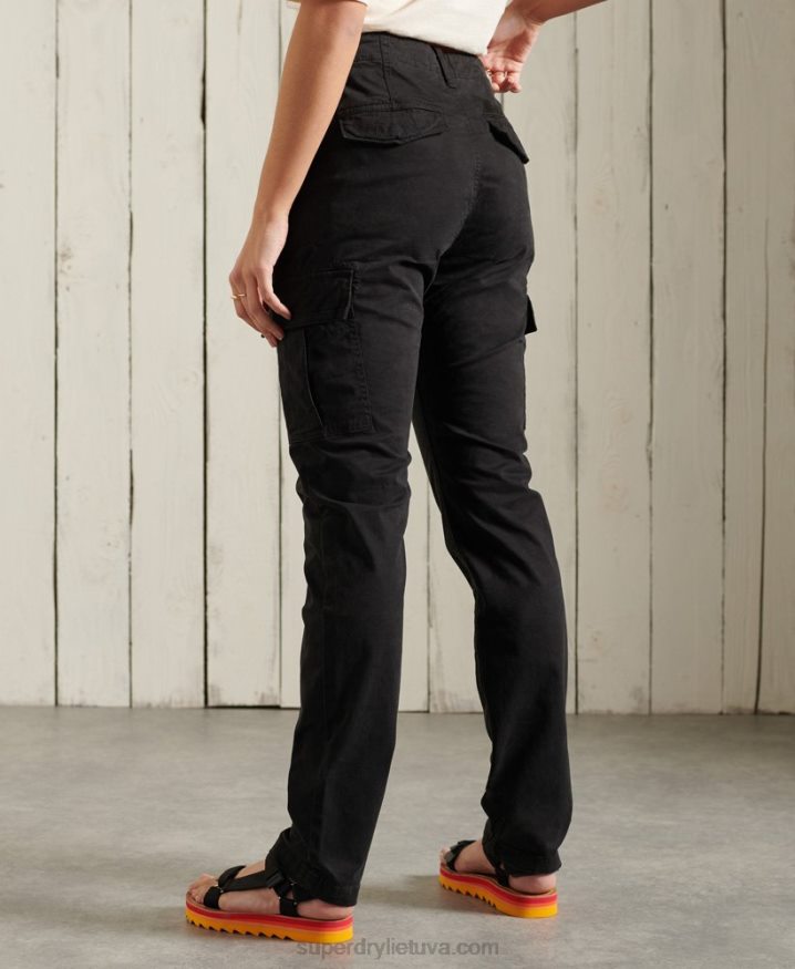 Superdry Slim Cargo Pants Black Women