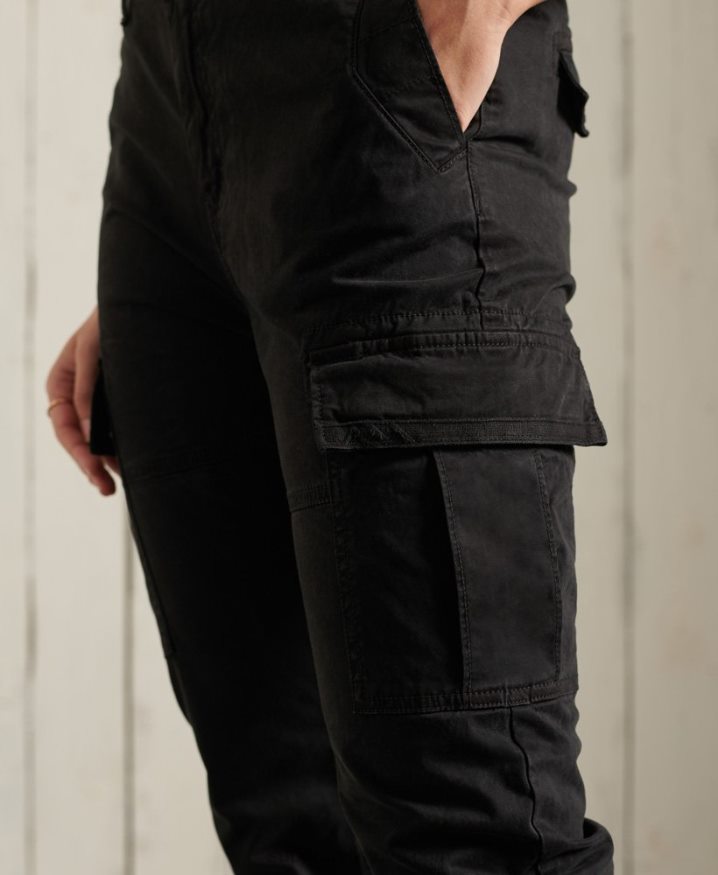 Superdry Slim Cargo Pants Black Women