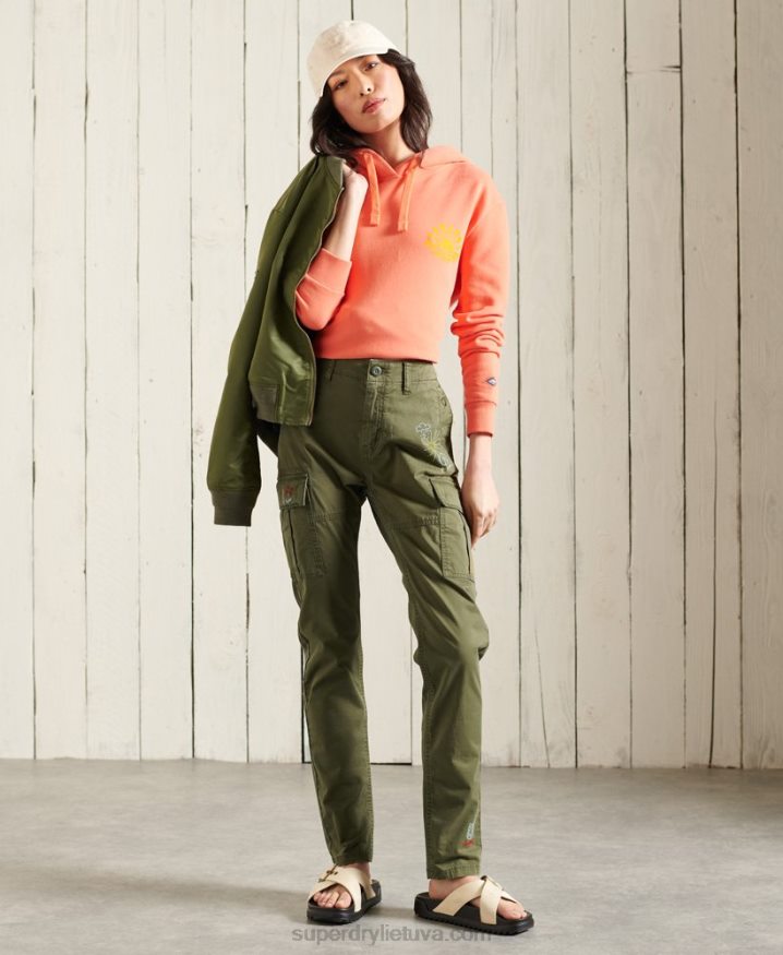 Superdry Slim Cargo Pants Green Women