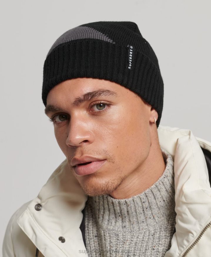 Superdry Snow Cuff Beanie Black Men