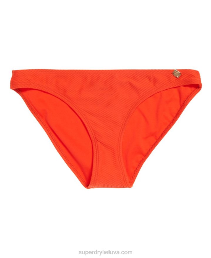 Superdry Sophia Textured Bikini Bottoms Orange Women