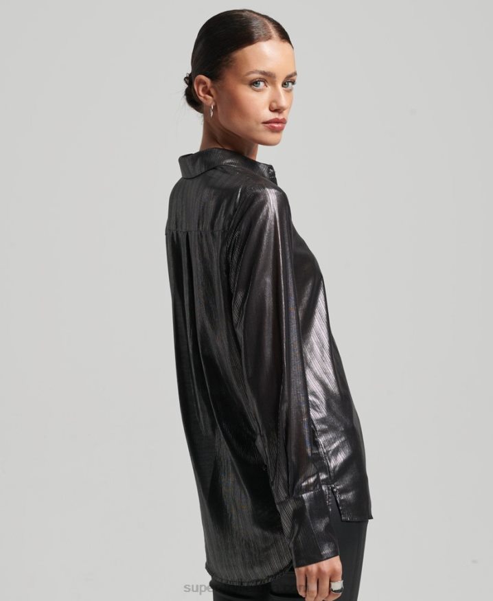 Superdry Sparkle Lurex Shirt Black Women