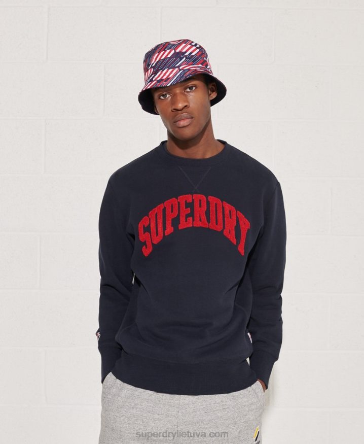 Superdry Sport True Varsity Crew Sweatshirt Navy Men