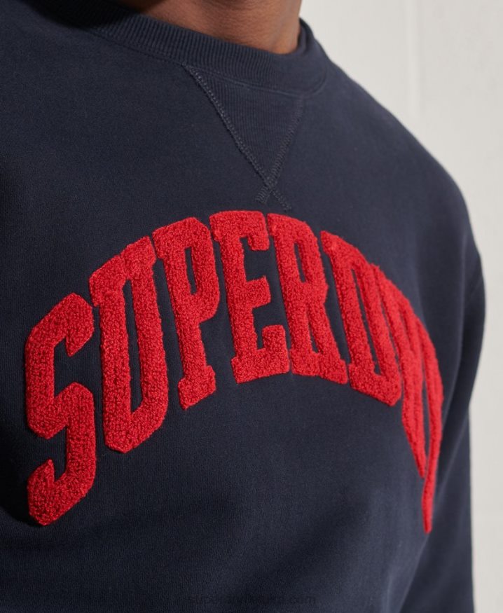 Superdry Sport True Varsity Crew Sweatshirt Navy Men