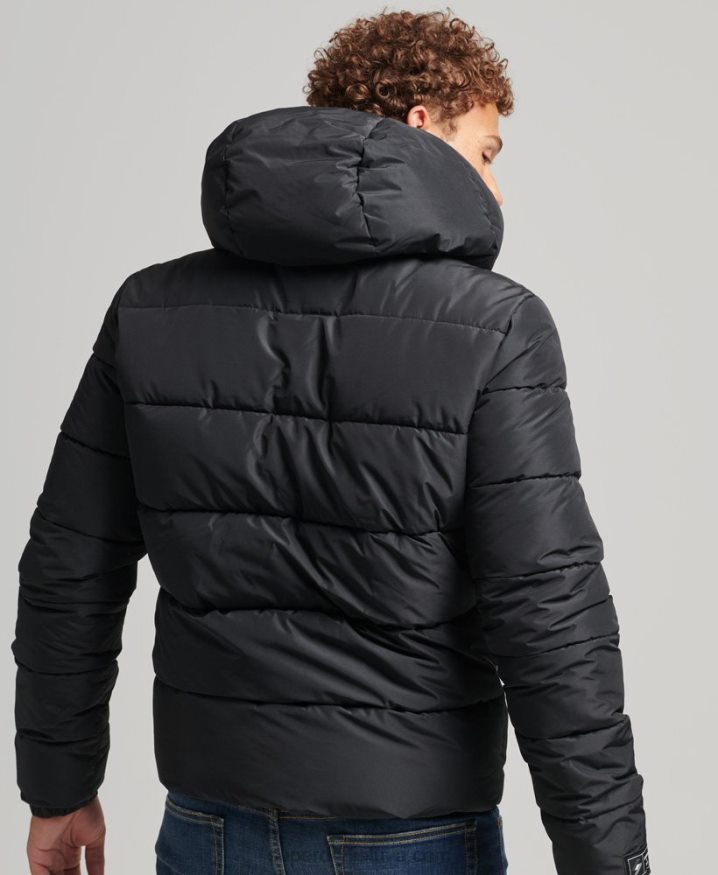 Superdry Sports Puffer Hooded Jacket Black Men