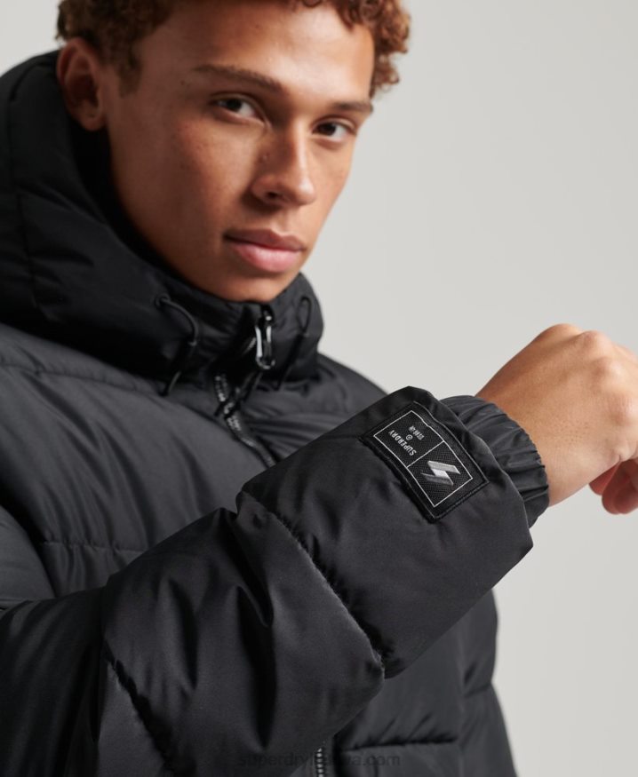 Superdry Sports Puffer Hooded Jacket Black Men