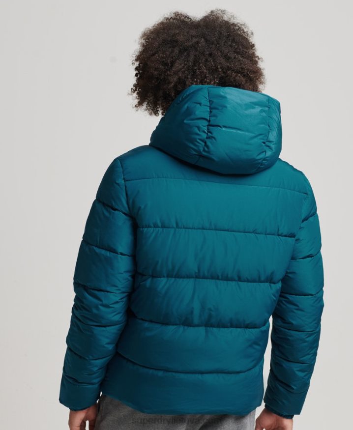 Superdry Sports Puffer Hooded Jacket Blue Men