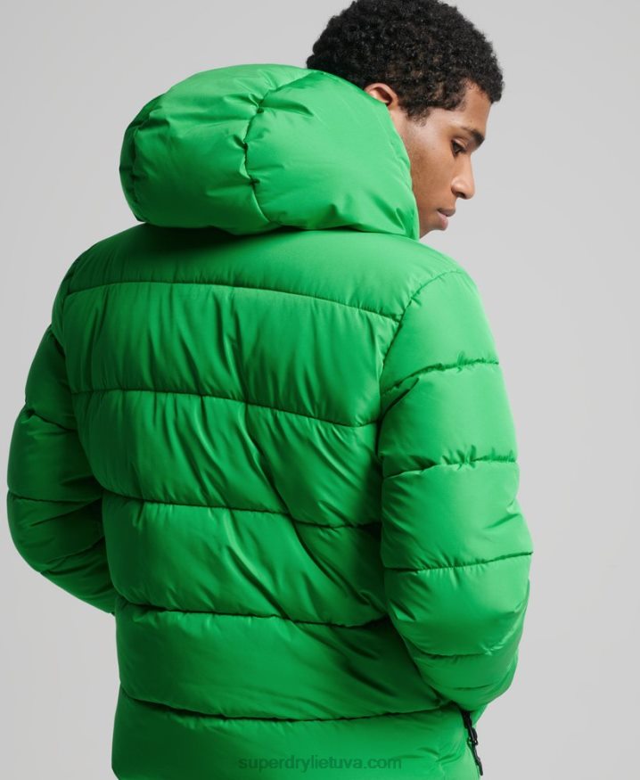 Superdry Sports Puffer Hooded Jacket Green Men