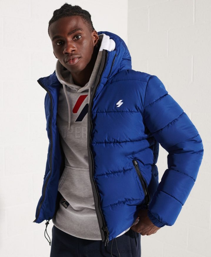 Superdry Sports Puffer Hooded Jacket Navy Men