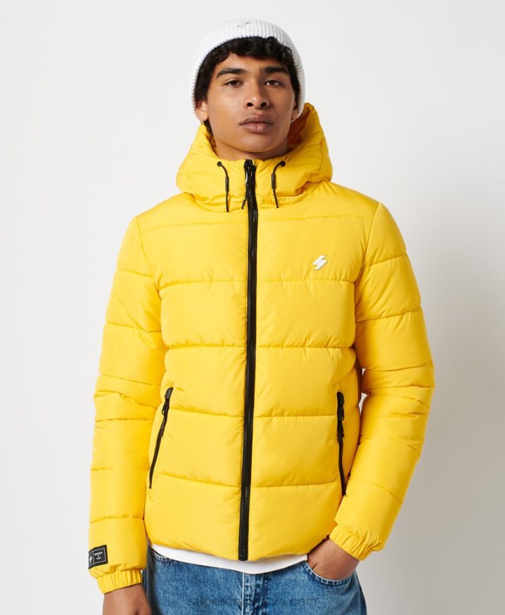 Superdry Sports Puffer Hooded Jacket Yellow Men