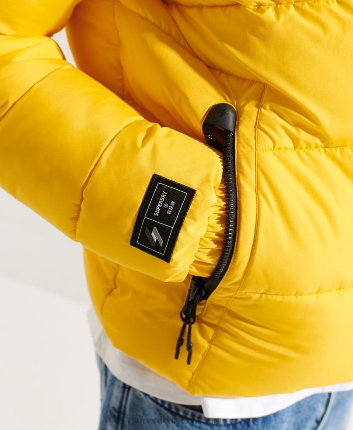 Superdry Sports Puffer Hooded Jacket Yellow Men