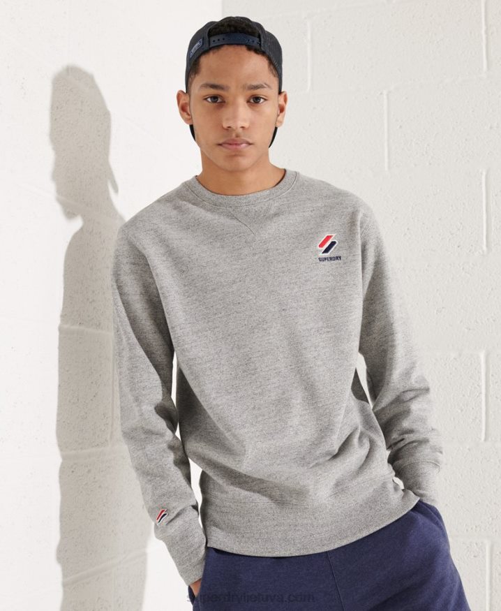 Superdry Sportstyle Essential Crew Neck Sweatshirt Light Grey Men