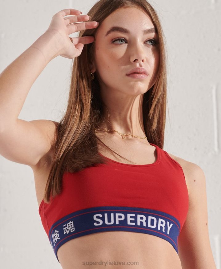 Superdry Sportstyle Essential Crop Top Red Women