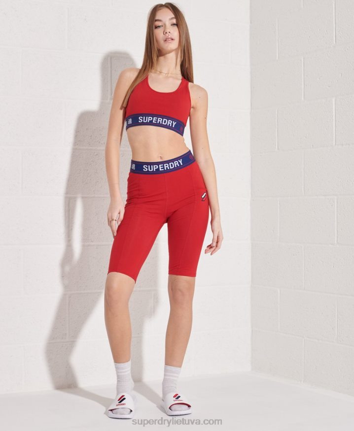 Superdry Sportstyle Essential Crop Top Red Women