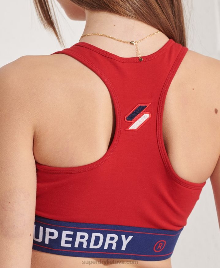 Superdry Sportstyle Essential Crop Top Red Women