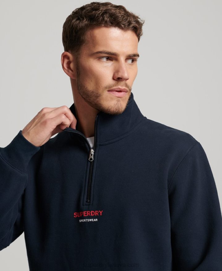 Superdry Sportswear Half Zip Sweatshirt Navy Men