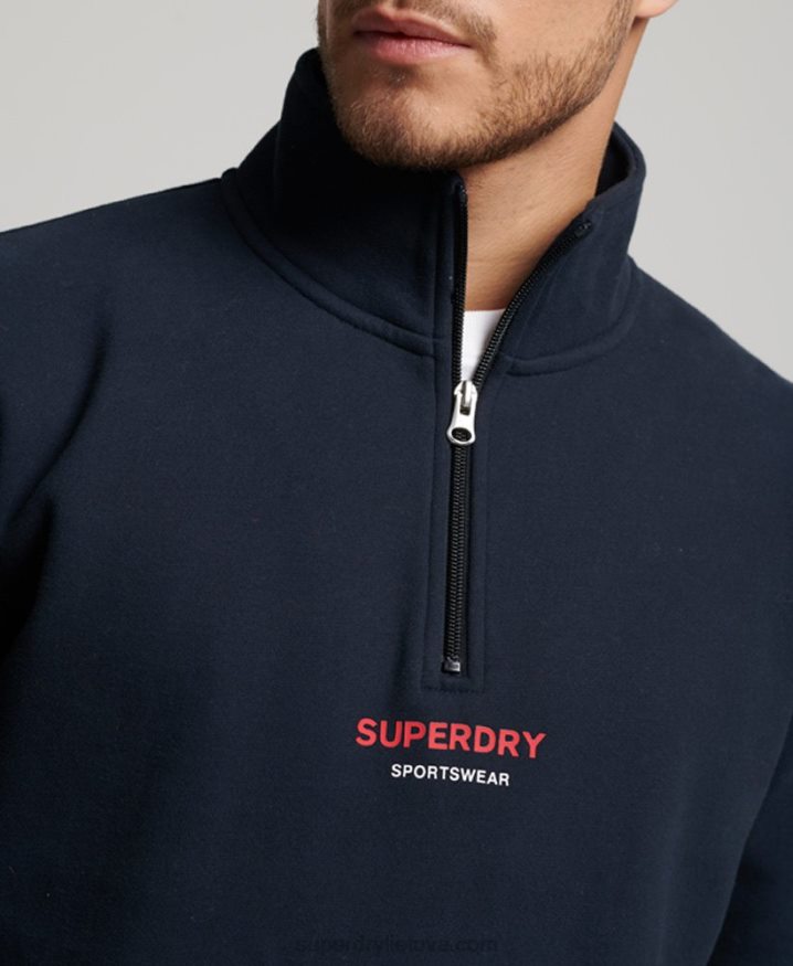 Superdry Sportswear Half Zip Sweatshirt Navy Men