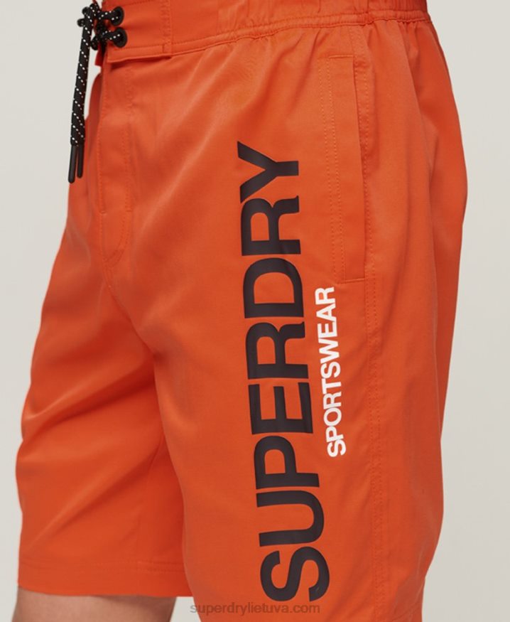 Superdry Sportswear Recycled Board Shorts Orange Men