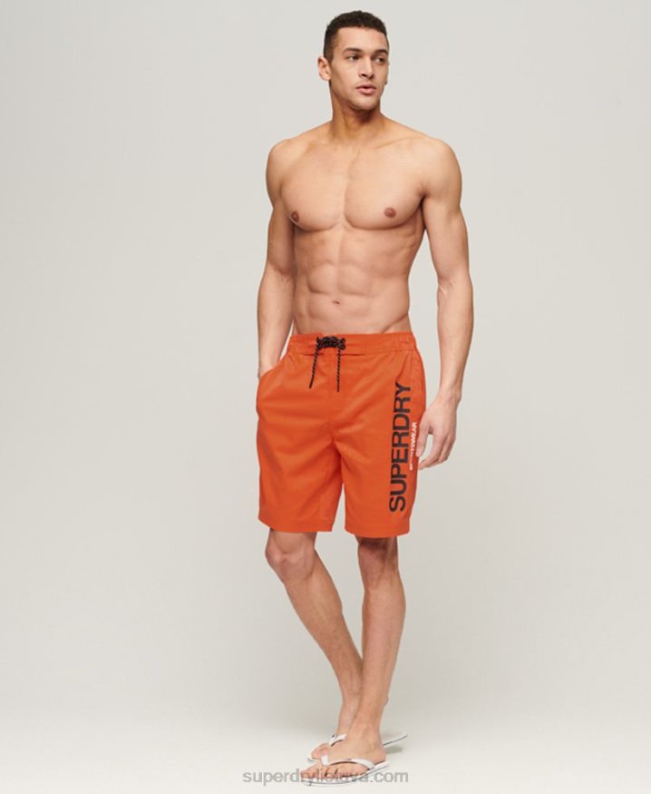 Superdry Sportswear Recycled Board Shorts Orange Men