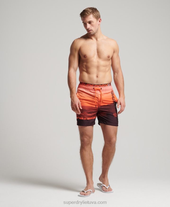 Superdry State Volley Swim Shorts Orange Men