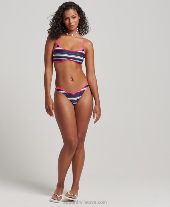 Superdry Striped Recycled Bikini Briefs Multi Women