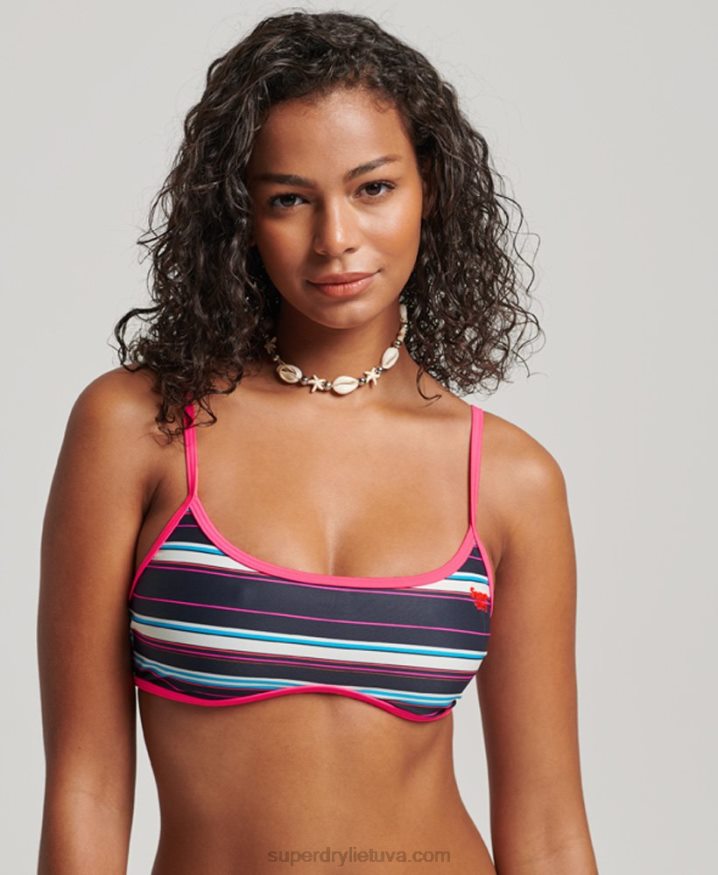 Superdry Striped Recycled Bikini Top Multi Women