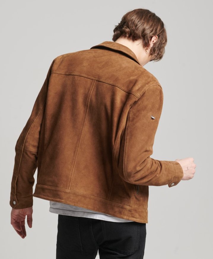 Superdry Studios 70s Suede Jacket Brown Men