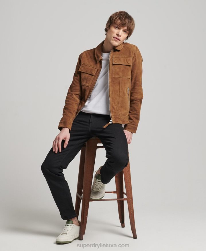 Superdry Studios 70s Suede Jacket Brown Men