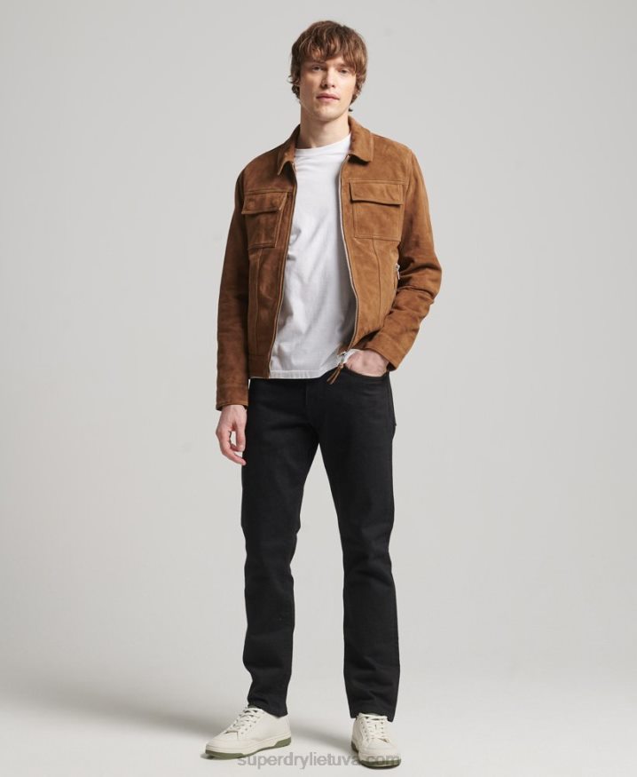 Superdry Studios 70s Suede Jacket Brown Men