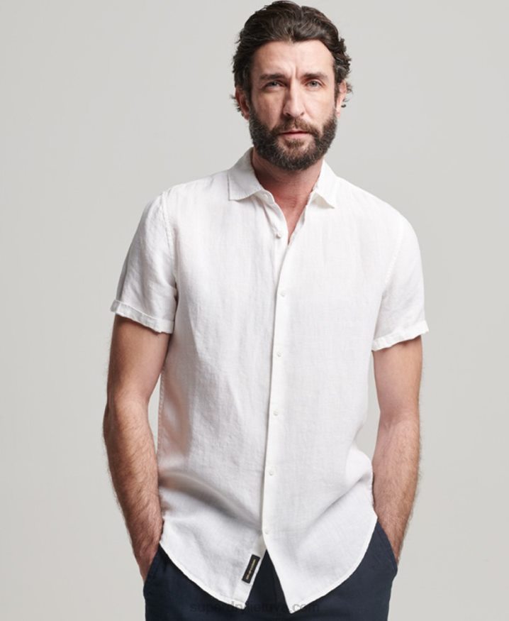 Superdry Studios Casual Linen Shirt White Men