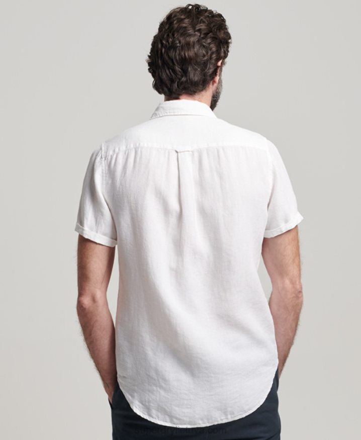 Superdry Studios Casual Linen Shirt White Men