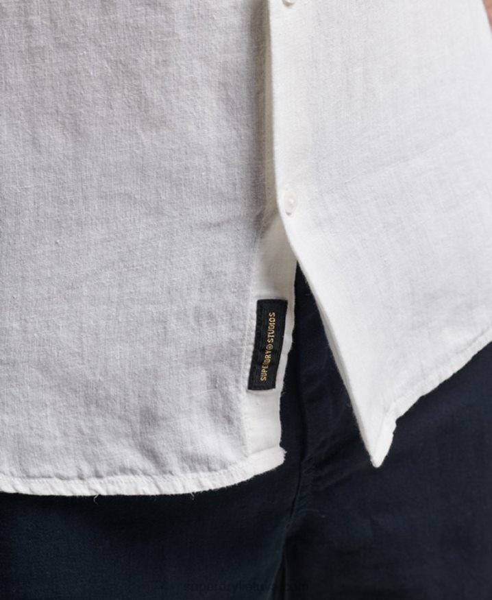 Superdry Studios Casual Linen Shirt White Men