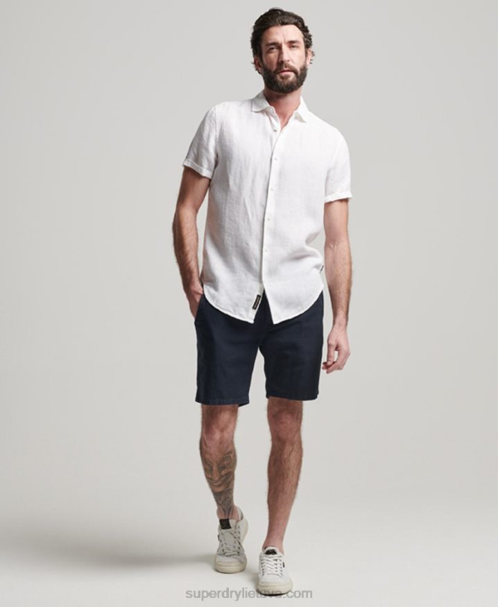 Superdry Studios Casual Linen Shirt White Men