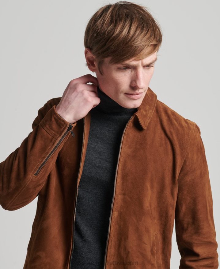 Superdry Studios Coach Suede Jacket Tan Men