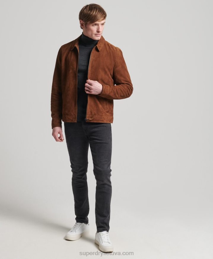 Superdry Studios Coach Suede Jacket Tan Men