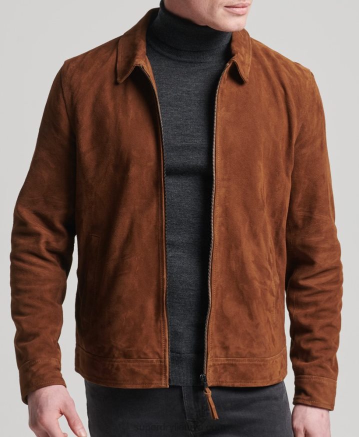 Superdry Studios Coach Suede Jacket Tan Men