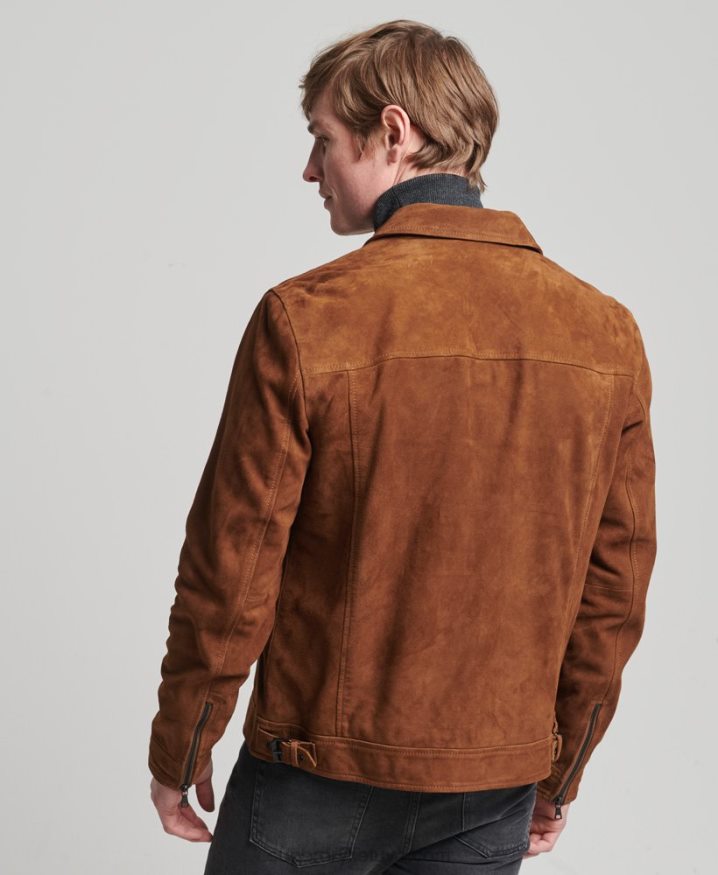 Superdry Studios Coach Suede Jacket Tan Men