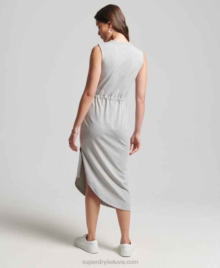 Superdry Studios Jersey Maxi Dress Light Grey Women