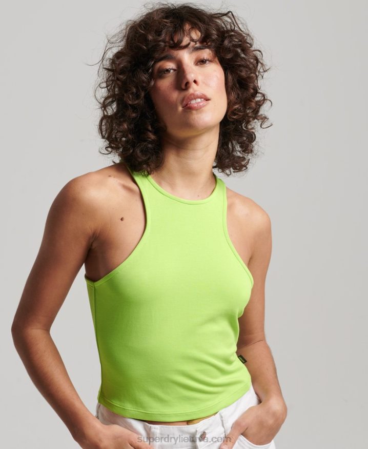 Superdry Studios Jersey Racer Tank Top Green Women