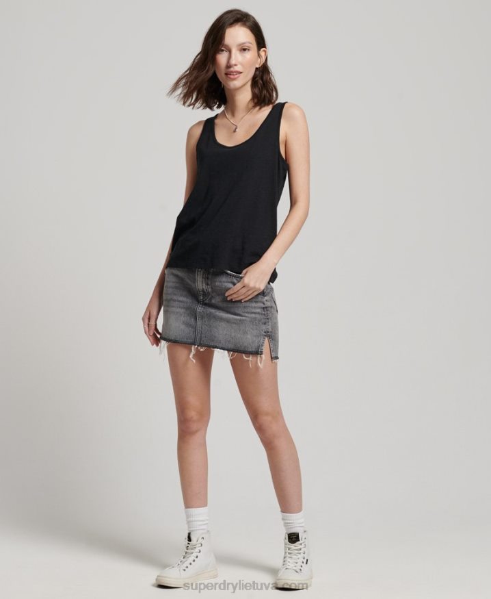 Superdry Studios Jersey Tank Top Black Women