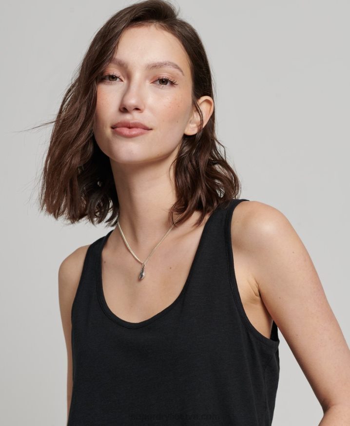 Superdry Studios Jersey Tank Top Black Women