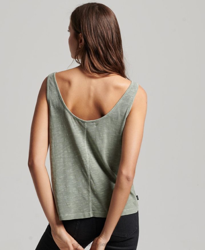 Superdry Studios Jersey Tank Top Green Women