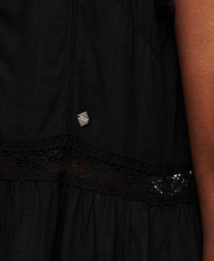 Superdry Studios Lace Mix Dress Black Women