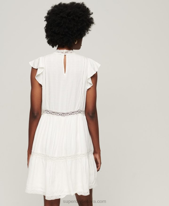 Superdry Studios Lace Mix Dress White Women