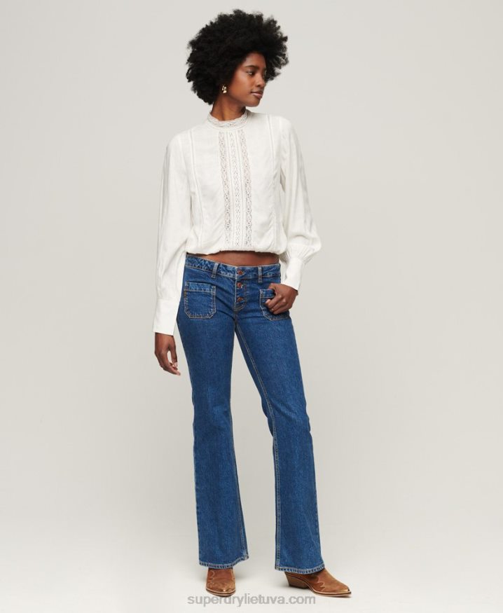 Superdry Studios Lace Mix Top White Women