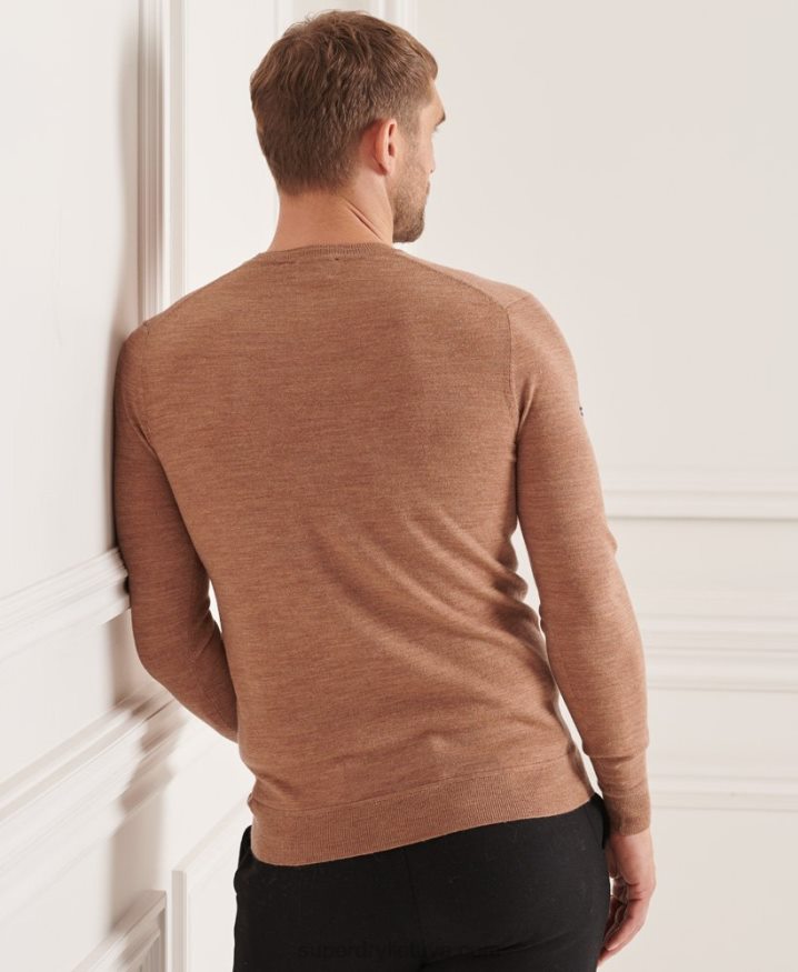 Superdry Studios Merino Crew Jumper Beige Men