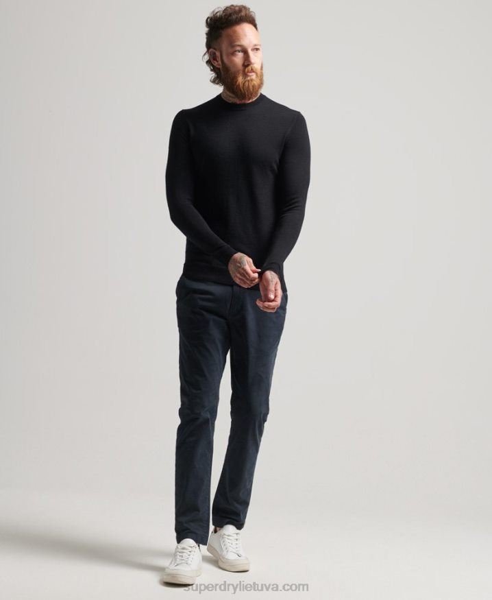 Superdry Studios Merino Crew Jumper Black Men