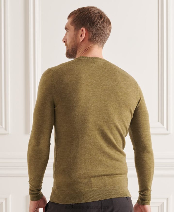 Superdry Studios Merino Crew Jumper Green Men