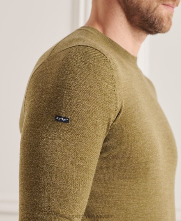 Superdry Studios Merino Crew Jumper Green Men